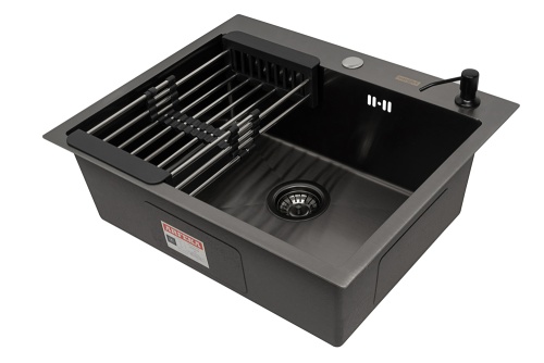 Комплект Arfeka Eco AR мойка 600*500, коландер, дозатор black