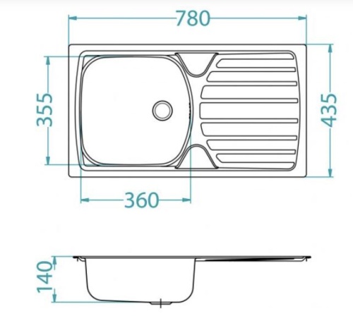 Мойка для кухни Alveus BASIC 170 NAT-60 NEW 780x435 1136534