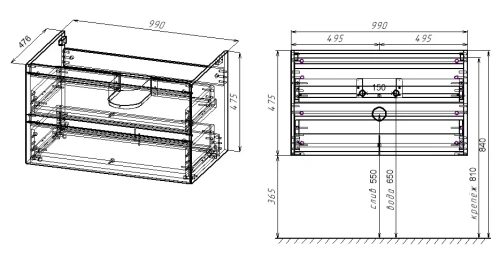 Тумба подвесная Vincea Luka 1000 N.Oak VMC-2L100NO