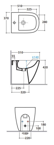 Биде напольное Globo Stockholm LA010BI