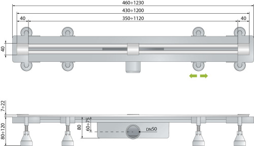 Душевой трап OMP Tea Sumisura 120 см 983.401.8.3