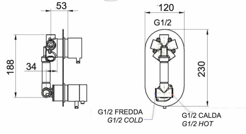Смеситель для душа Remer Elegance NT95