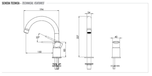Смеситель для раковины Remer Vanity V57