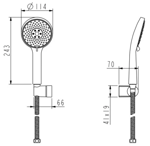 Ручной душ с держателем Nemo NM-8012-MB matte black