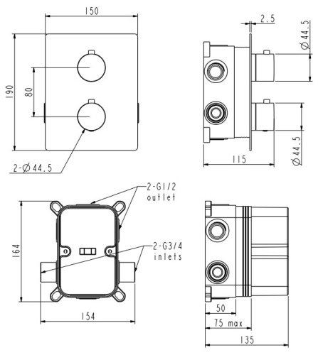 Смеситель для душа Nemo Round NM-2358BGM brush gun metal