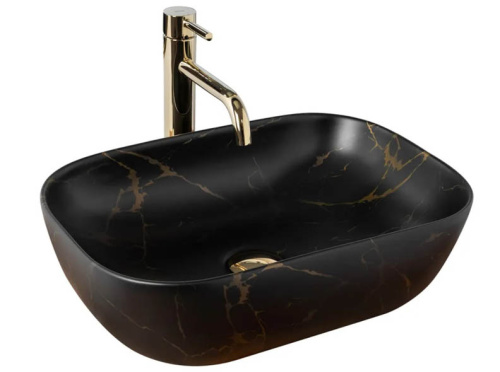 Умывальник Rea Belinda Black Marble matt U8908