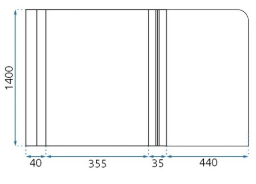 Шторка на ванную Rea Agat 2-100 W0300