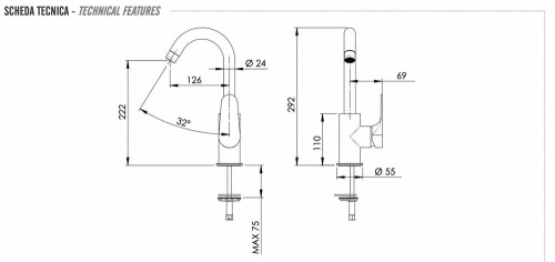 Смеситель для раковины Remer Class Line L72C