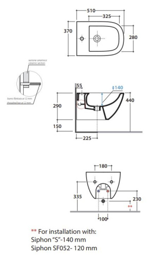 Биде подвесное Globo STOCKHOLM LAS10BI