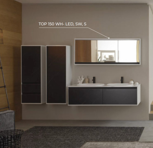 Зеркальный шкаф Kolpa-san Pandora TOP 150 White matt 514260 Зеркальный шкаф Kolpa-san Pandora TOP 150 White matt 514260