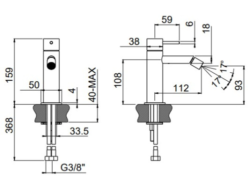 Смеситель для биде Carimali ilTondo 0-ITD3701-CR