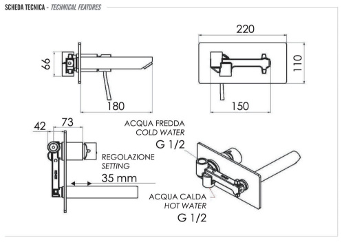 Смеситель для раковины Remer Minimal N15