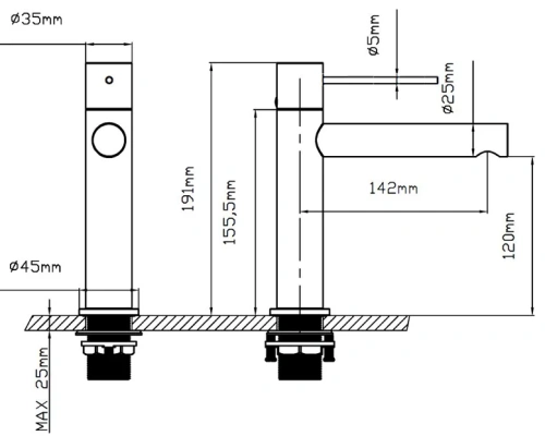 Смеситель для раковины Vincea Aspire VBF-4AS01BG