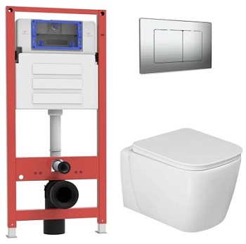 Комплект Oliveeka инсталляция OL-MQ-003 с унитазом OL-G1 и кнопкой OL-E12-BN