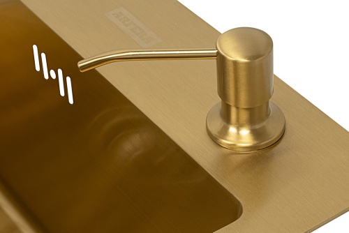 Комплект Arfeka Eco AR мойка 600*500, коландер, дозатор gold