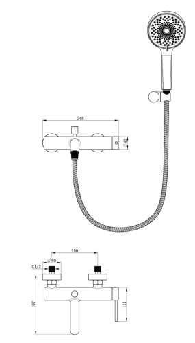 Смеситель для ванны Oliveeka OL-639017-BN