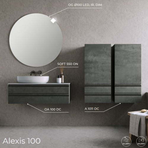 Тумба подвесная Kolpa-san Alexis OA 100 Dark concrete 546280 Тумба подвесная Kolpa-san Alexis OA 100 Dark concrete 546280