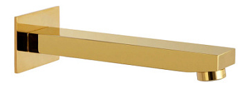 Излив настенный 18 см Remer Qubika 91QDO, золото глянцевое