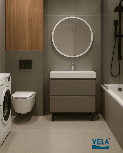 Тумба напольная Vela Мира 50Н под Bazis (серый) TU6599