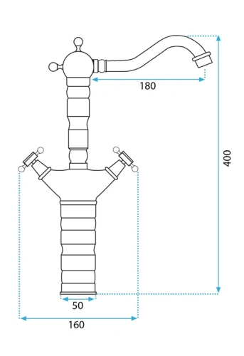 Смеситель для раковины Rea Rustico antique gold B5521