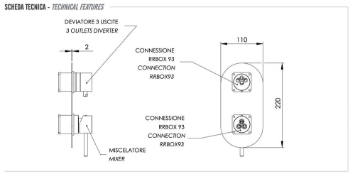 Смеситель для душа Remer X Style X93KBBG, золото брашированное