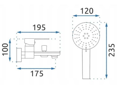 Смеситель для ванны Rea Mayson Gold B5662