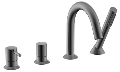 Смеситель на борт ванны Nemo Round NM-2352BGM brush gun metal Смеситель на борт ванны Nemo Round NM-2352BGM brush gun metal