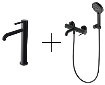 Душевая система для ванны со смесителем Oliveeka OL-639017+88239017-MB