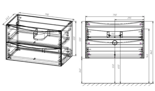 Тумба подвесная Vincea Mia 800 G.White VMC-2MA800GW
