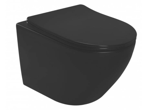 Унитаз подвесной Rea Carlo Mini Rimless Black matt C8489