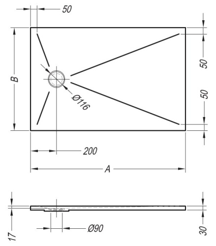 Душевой поддон Kolpa-san Tello 160x90 Kerrock 108 white 551070