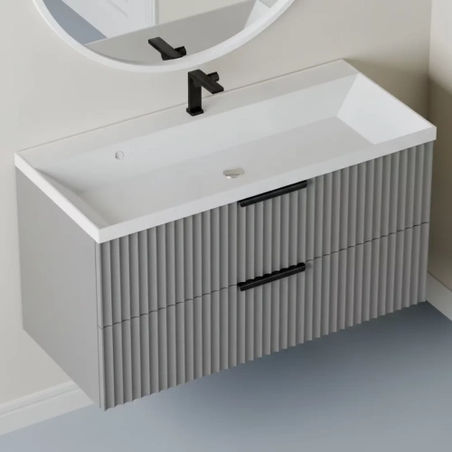 Тумба подвесная Vela Волна 80П под Classica (серый мат) черный хекси TU2174