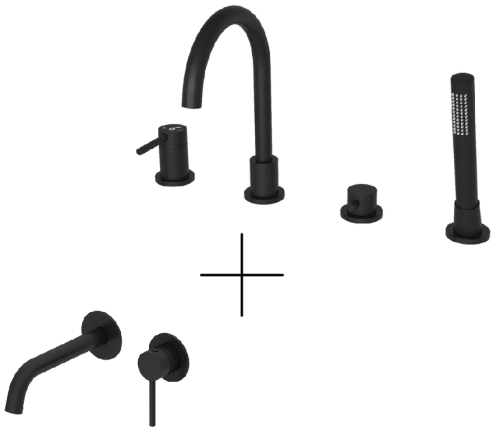 Душевая система для ванны со смесителем Oliveeka OL-669017+88869017-MB