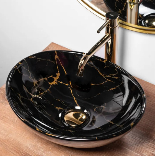 Умывальник Rea Sofia Black Marble U5611