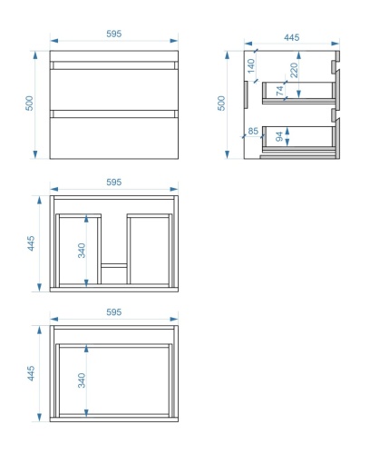 Тумба подвесная Vela Каскад Премиум 60П под Classica (дуб галифакс олово) TU616010