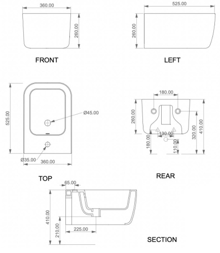Биде подвесное GSG Ceramic Design Brio BRBISO000
