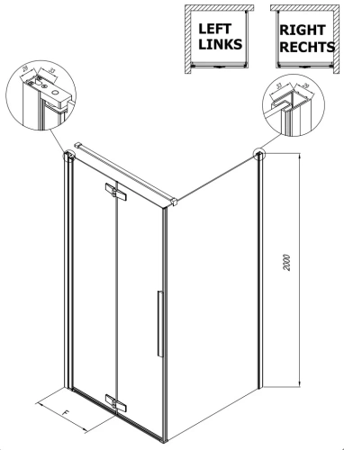 Душевая дверь Kolpa-San Polaris Fold D 80-R silver brill transparent 516160