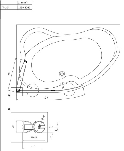 Шторка для ванны Kolpa-San Sole TP 104 528230
