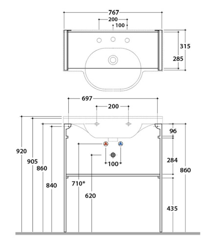 Структура напольная для раковины Globo Mode ME004SAR