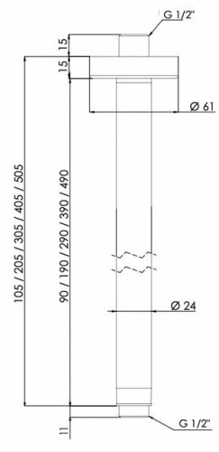 Кронштейн потолочный 50 см Remer 347N50NO, черный матовый