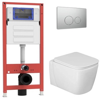 Комплект Oliveeka инсталляция OL-MQ-003 с унитазом OL-G1 и кнопкой OL-R22-BN