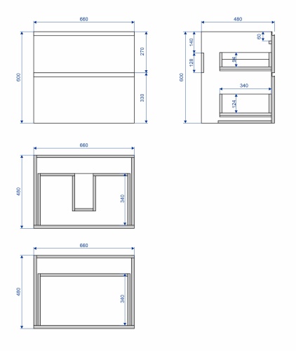 Тумба подвесная Vela Мира 66П под Kamilla (белый глянец) TU1779