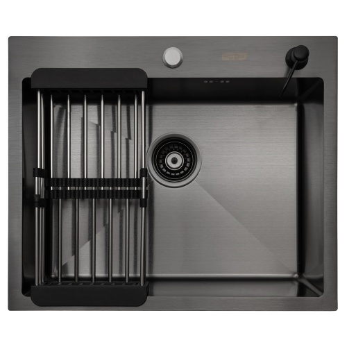 Комплект Arfeka Eco AR мойка 600*500, коландер, дозатор black