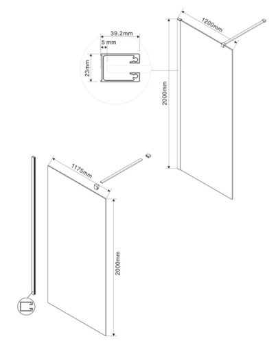 Душевая стенка Vincea Walk-In VSW-1H120CGB