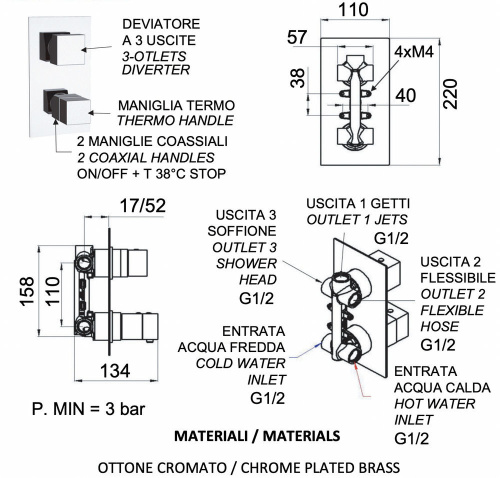 Смеситель для душа Remer Q-Elegance QT93
