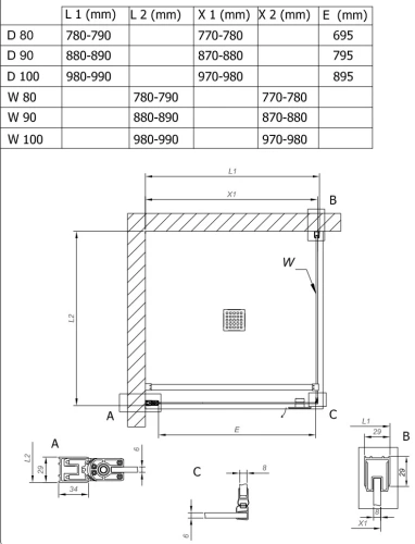 Душевая дверь Kolpa-San Andromeda D 100 black transparent 516620