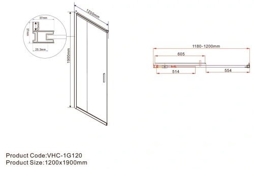 Душевой уголок Vincea Garda VSS-1G1012CLG
