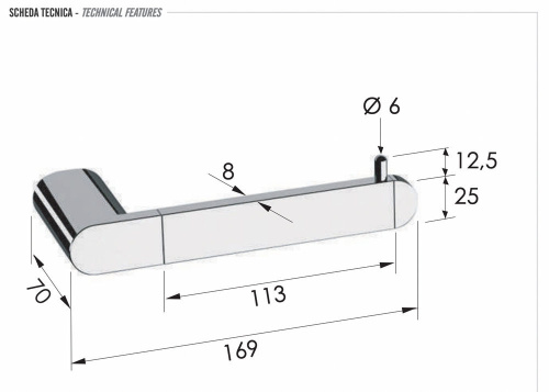 Бумагодержатель Remer Lounge LN61BG, золото брашированное