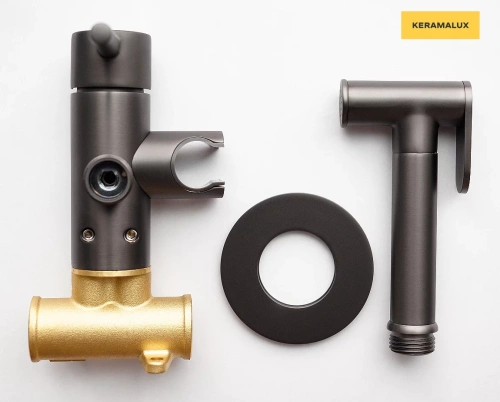 Гигиенический душ CeramaLux KRS/008 вороненая сталь