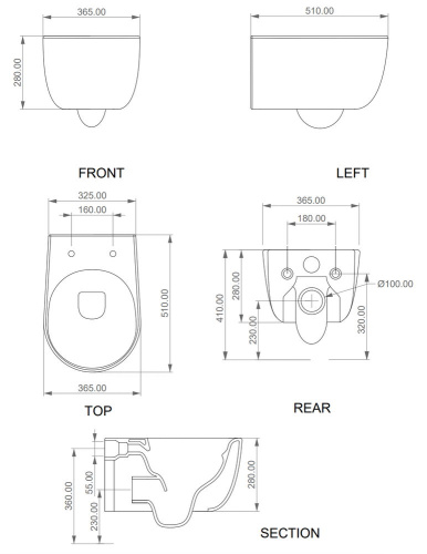 Подвесной унитаз GSG Ceramic Design Hit! HIWCSO000+HICOPRSLTICRCN000+ACS40